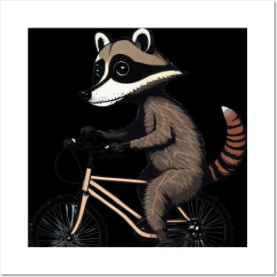 Racoon on a bike Posters and Art